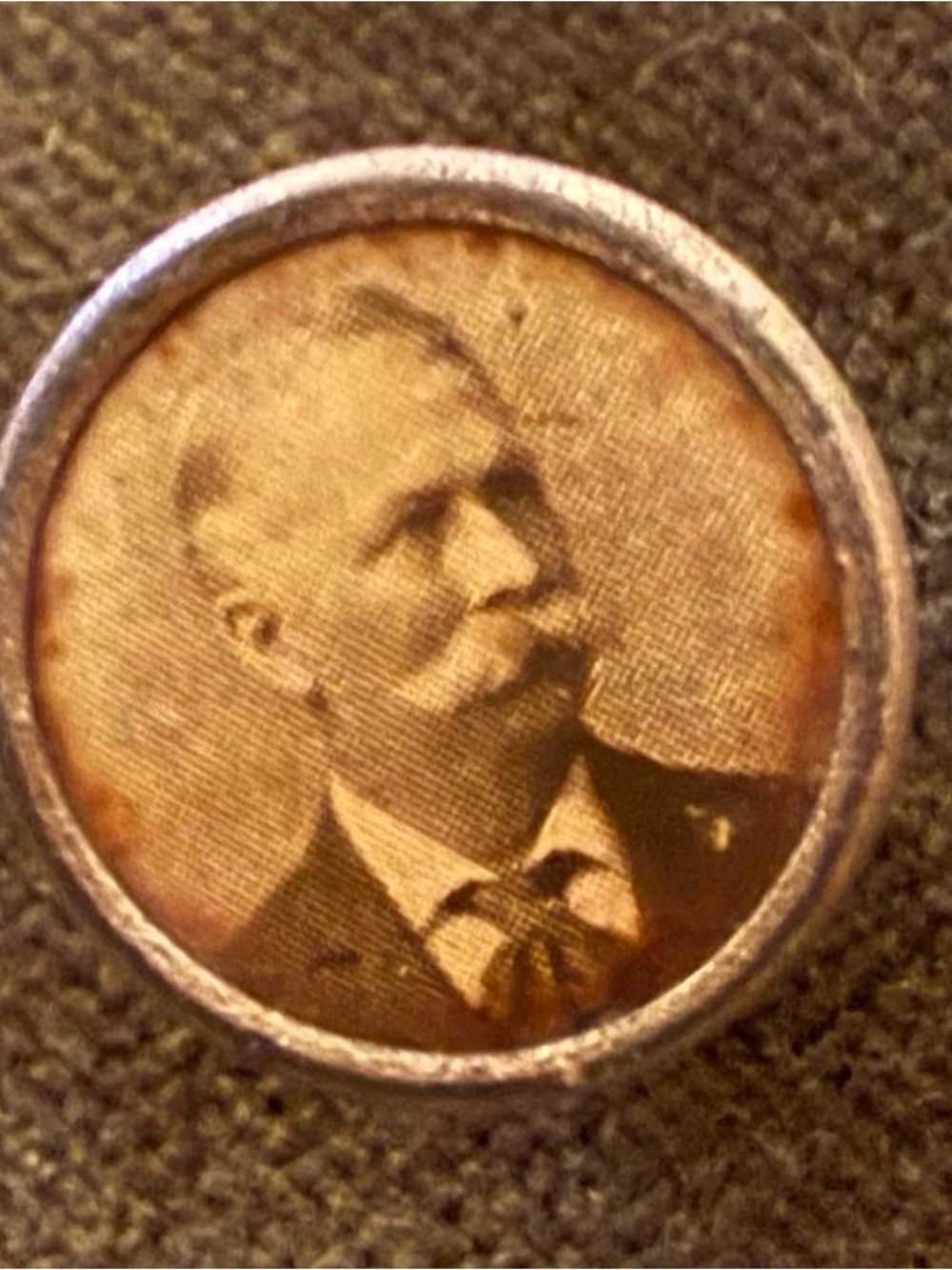 Ohio Governor Asa Bushnell Antique Round Portrait Pin